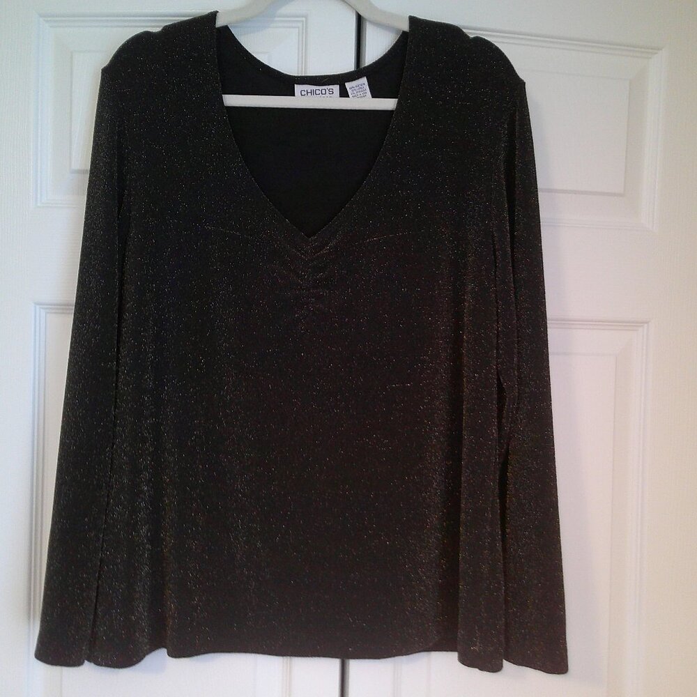 Chicos Travelers long sleeve sparkly top size 3/ XL/ 16